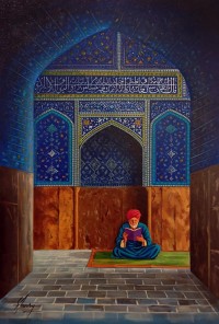 S. A. Noory, 24 x 36 Inch, Acrylic on Canvas, Figurative Painting, AC-SAN-244 S. A. Noory, 24 x 36 Inch, Acrylic on Canvas, Figurative Painting, AC-SAN-244